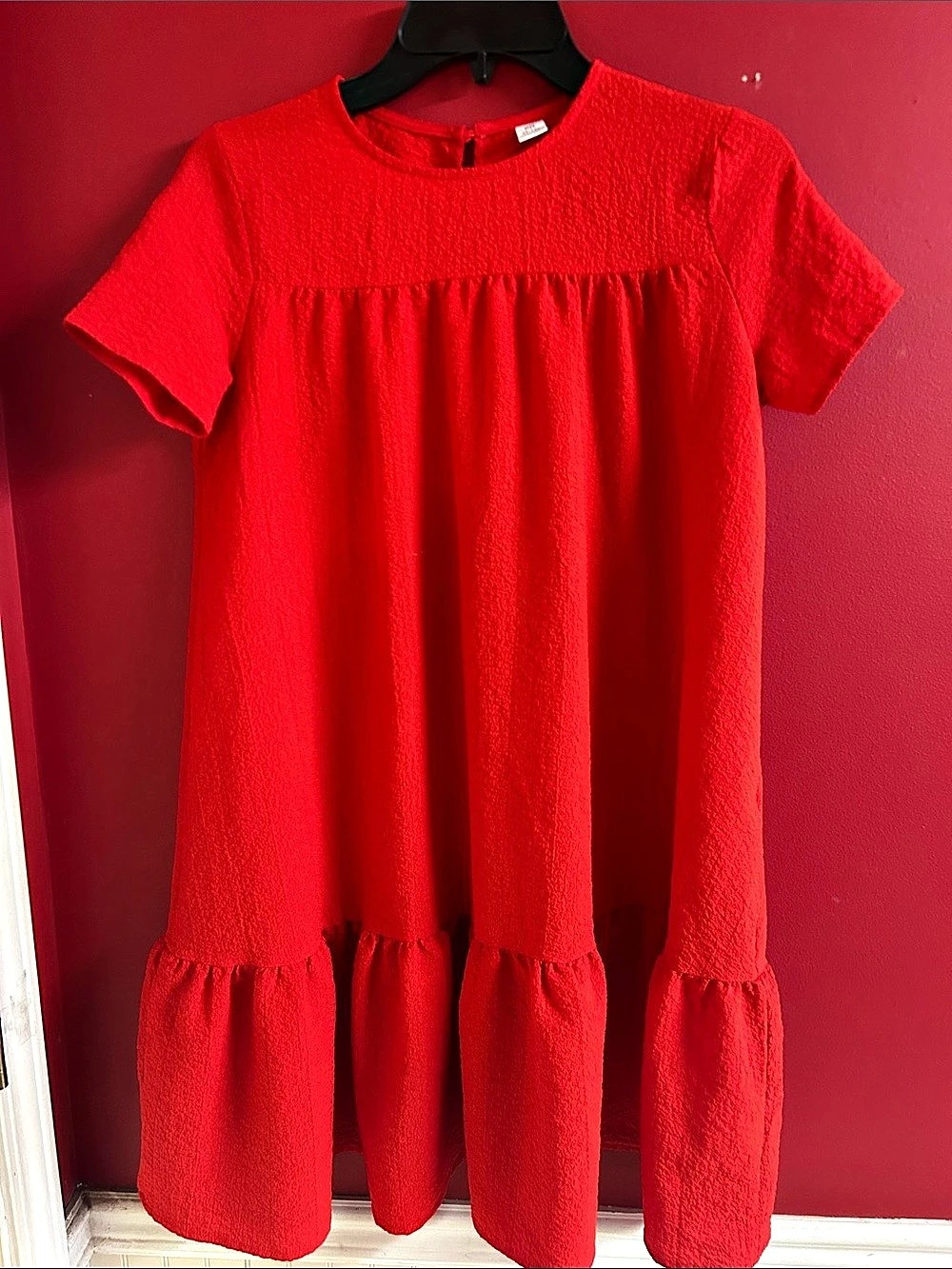 SHEIN Red Tiered Dress Size 11-12Y Excellent condition